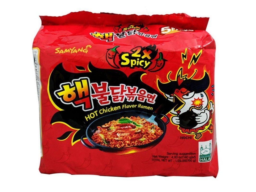 Extreme Hot Chicken Snabbnudlar 140gx5, Samyang