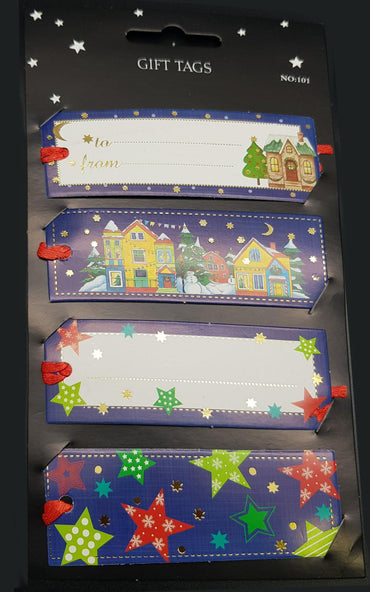 Jul Ettiket 4-pack Osorterad