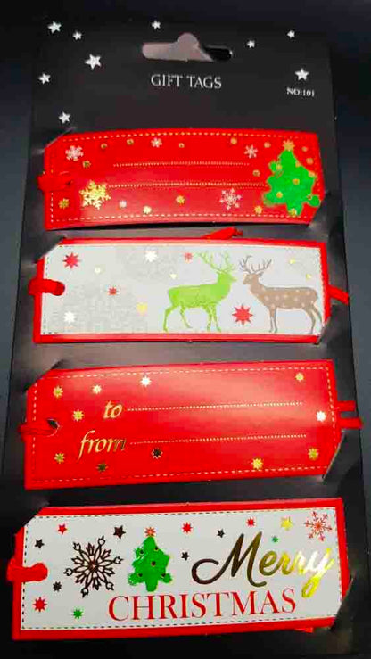 Jul Ettiket 4-pack Osorterad