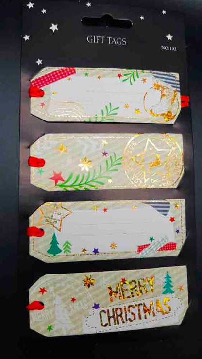 Jul Ettiket 4-pack Osorterad