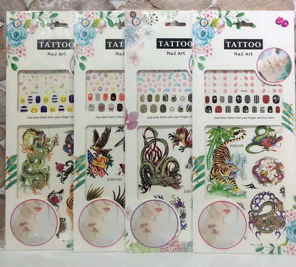 tatuerings ark med nageldekoration